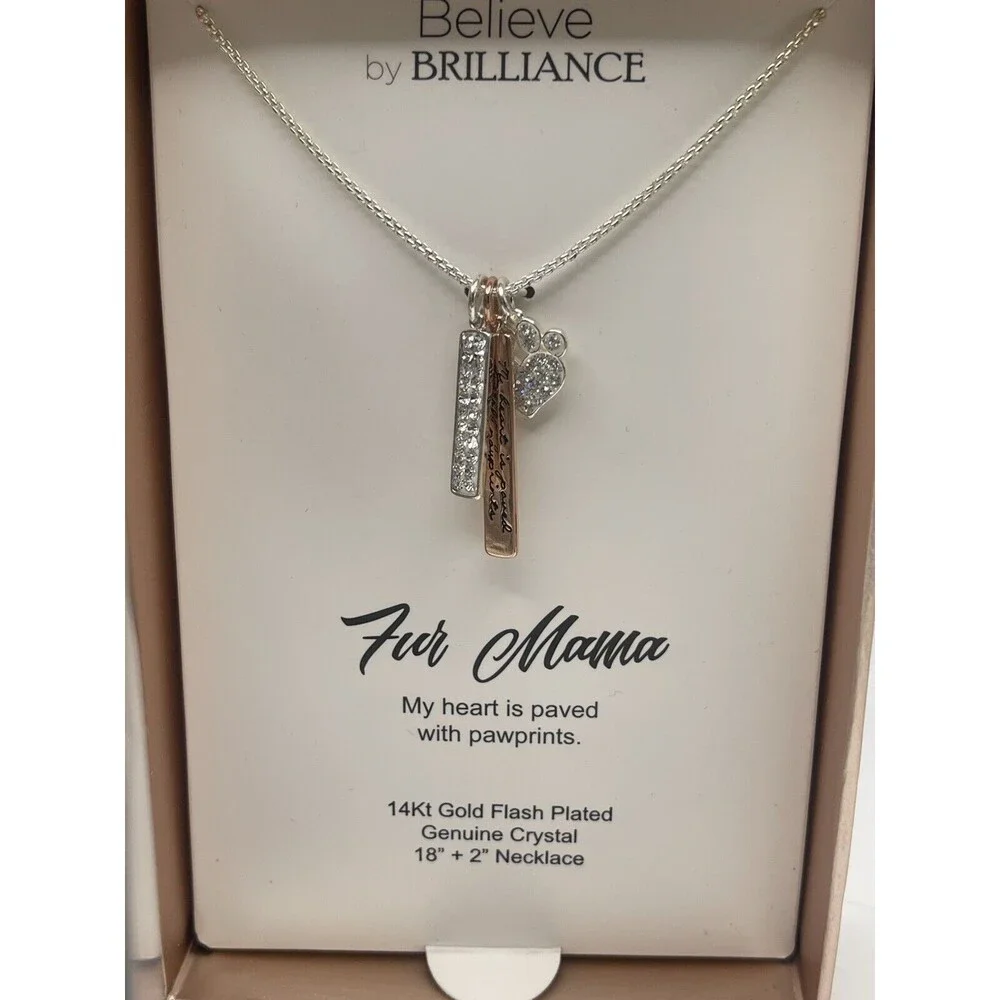 Believe By Brilliance Fur Mama Pendant Necklace New